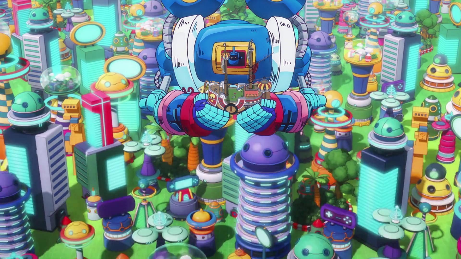 The futuristic environment of Egghead (Image via Toei Animation)