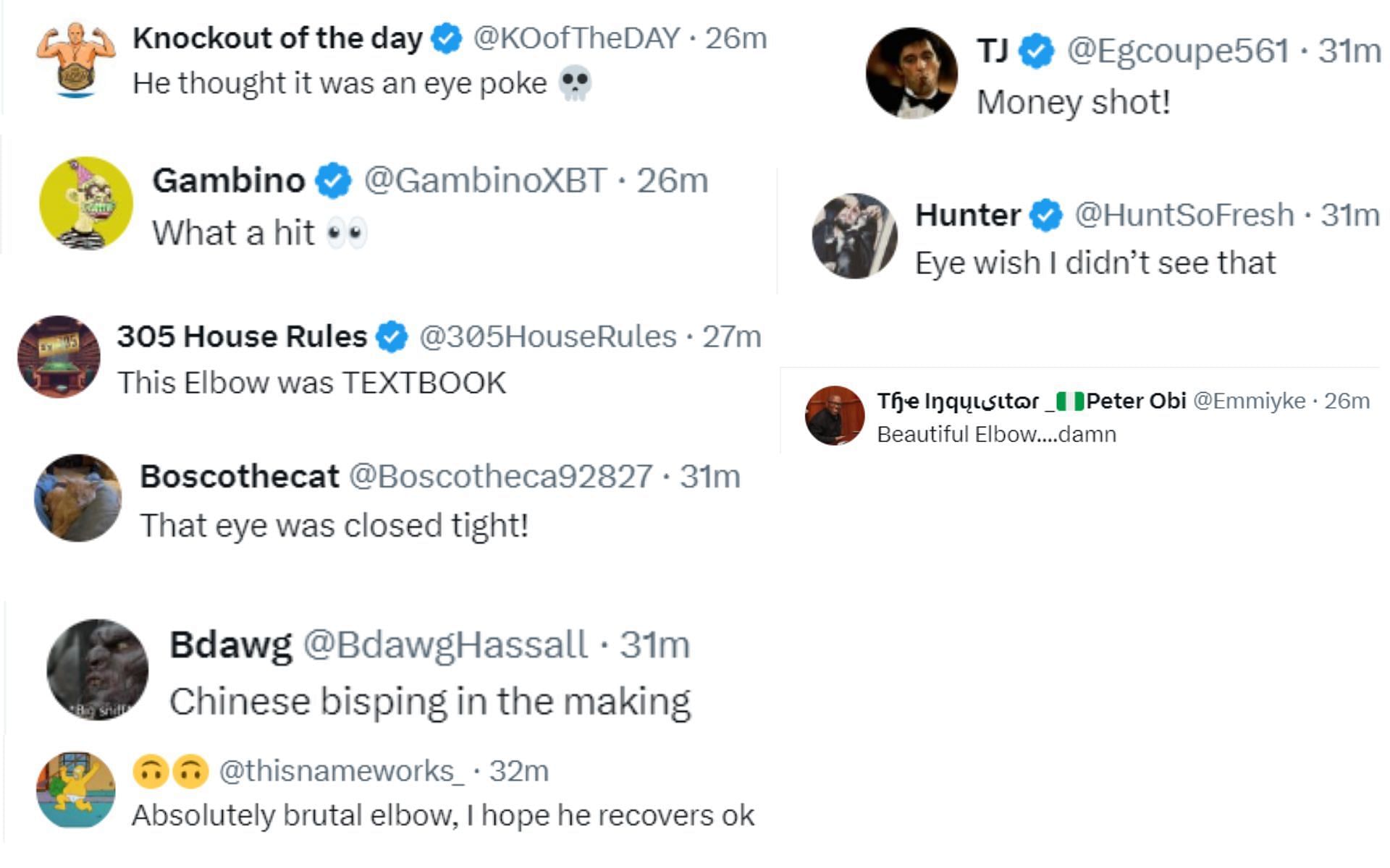 Screenshot of fan reactions to UFC &#039;s post on X