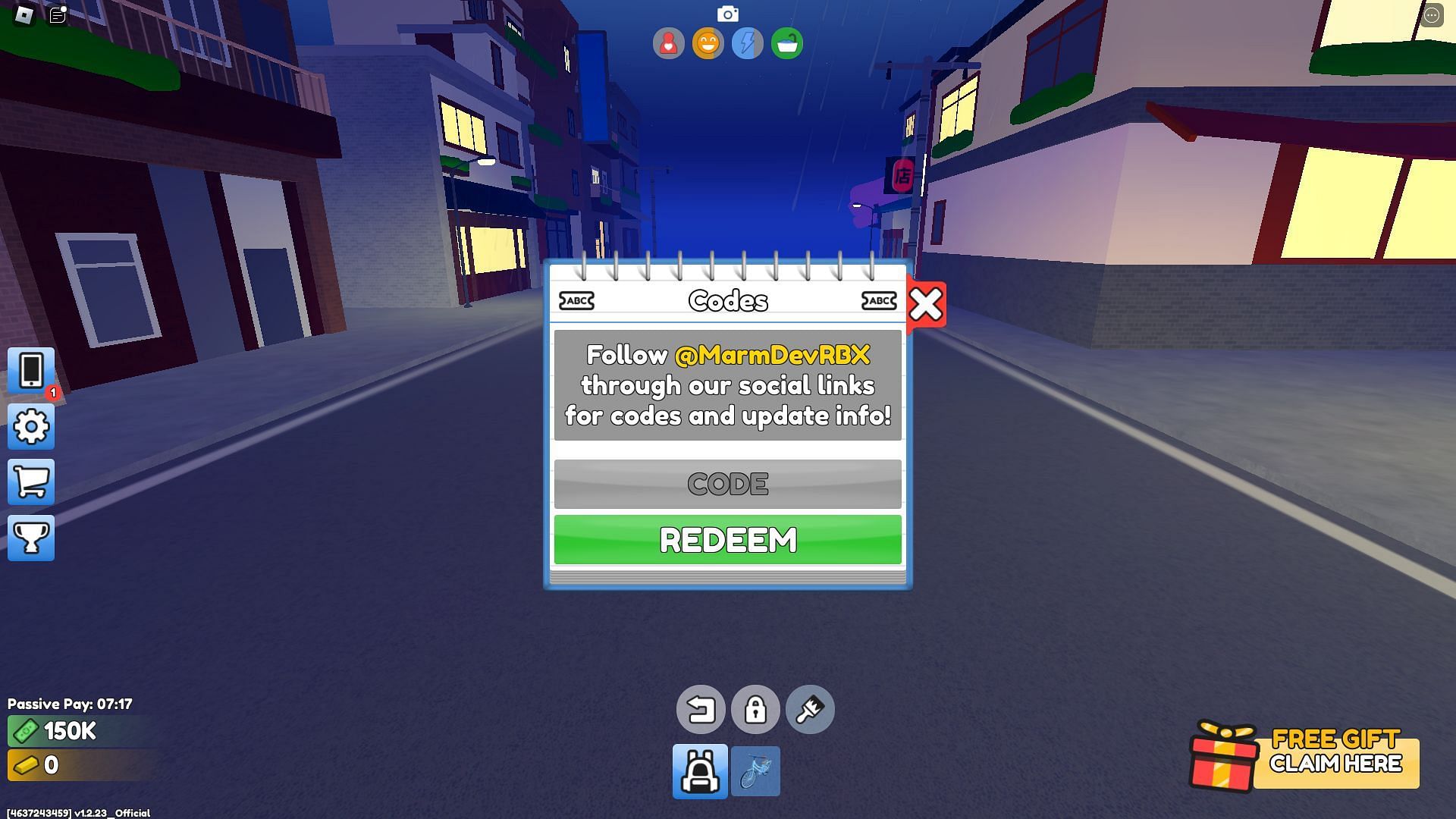 Redeem codes in My Anime Life (Image via Roblox)