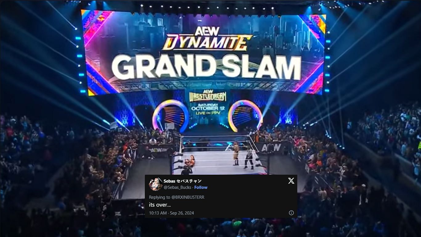 AEW Grand Slam took place from Arthur Ashe Stadium last night [image credits: AEW YouTube]