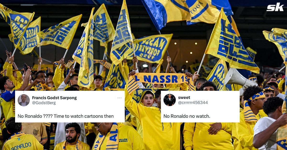 Al-Nassr fans against Al-Hazem (image via Getty and X)