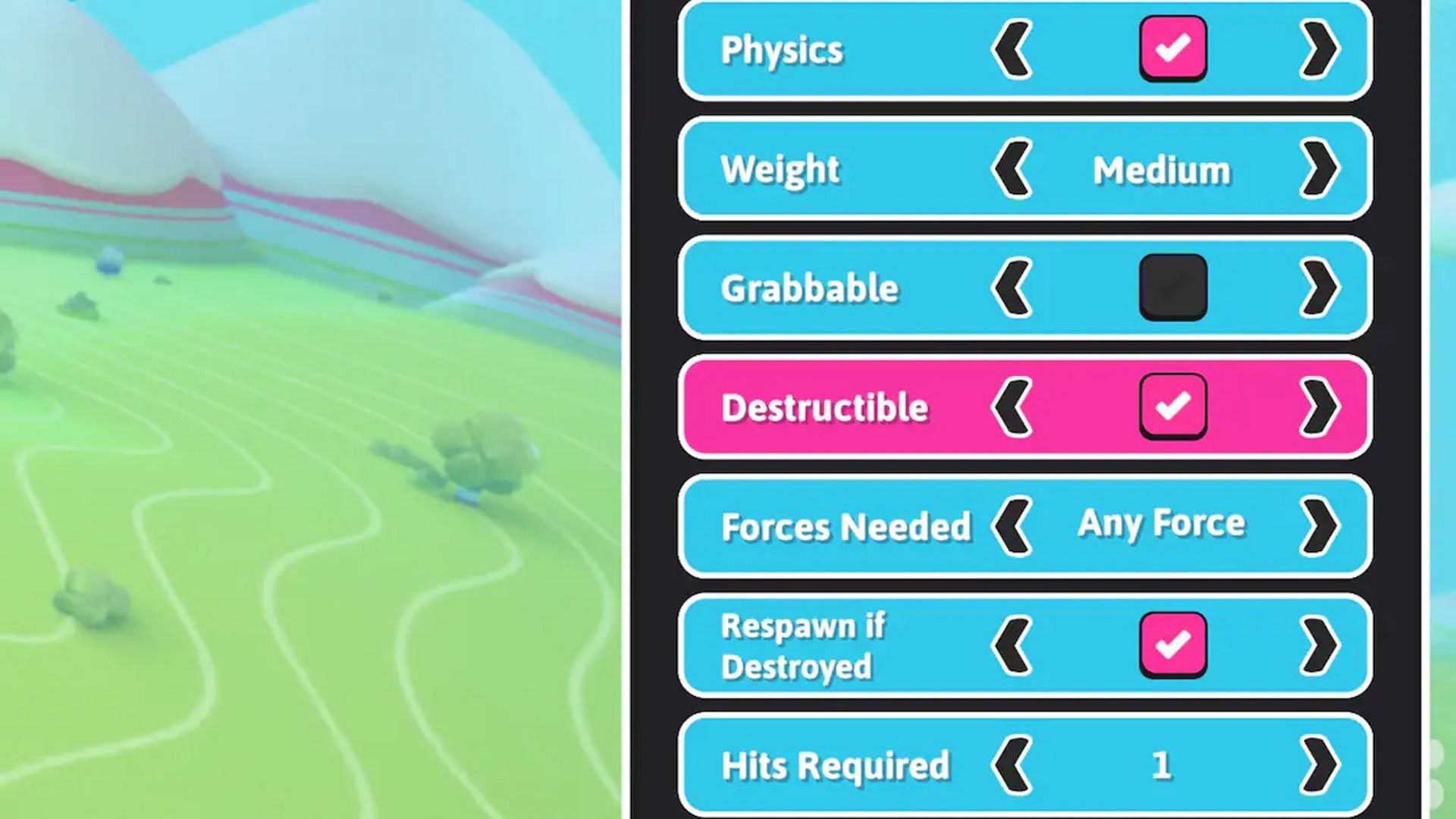 Destructible option (Image via Mediatonic Limited)