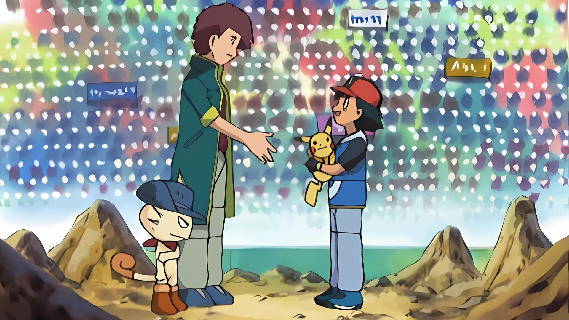 Tyson and his Meowth from the show. (Image via The Pokemon Company)