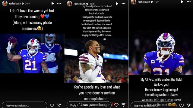 Rachel Bush speaks on Jordan Poyer's release from the Buffalo Bills (Credits: @rachelbush IG)