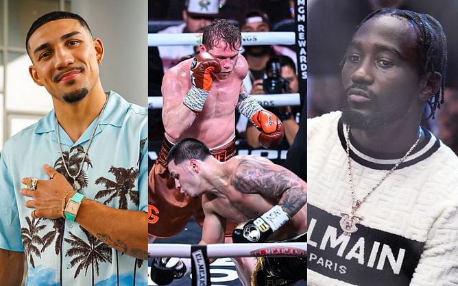 Terence Crawford and Teofimo Lopez almost get into public brawl ringside at Canelo Alvarez's fight