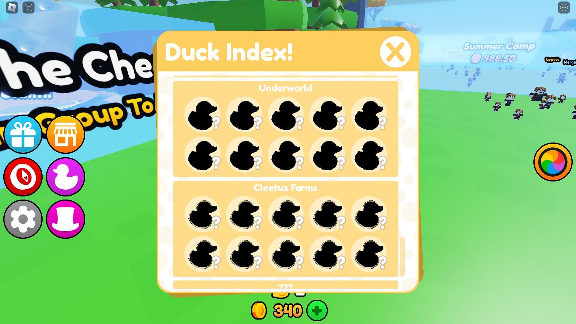 Duck selection screen (Image via Roblox)