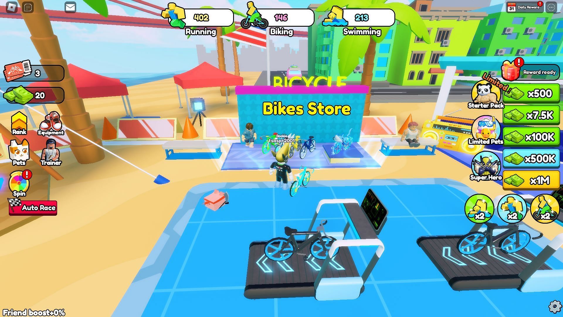 Bikes can increase your biking growth (Image via Roblox)