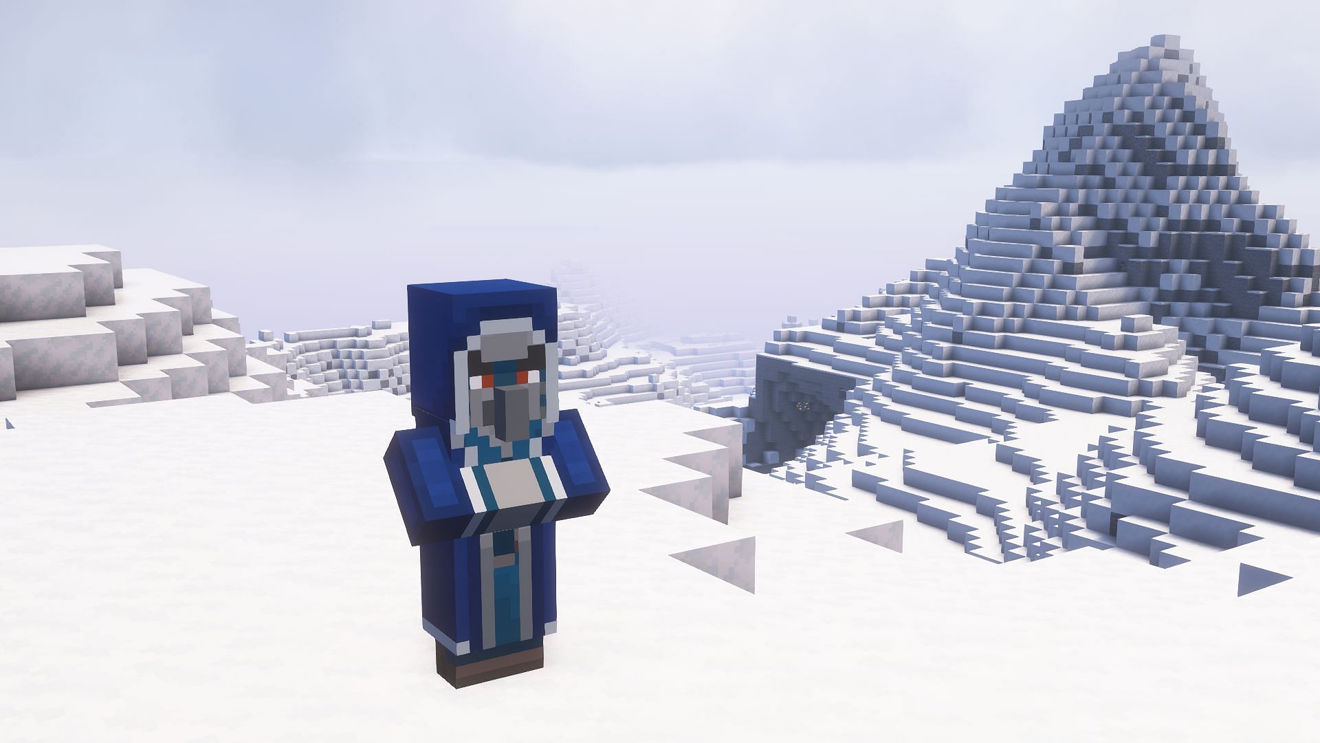 An iceologer in a snowy peaks biome (Image via Mojang)