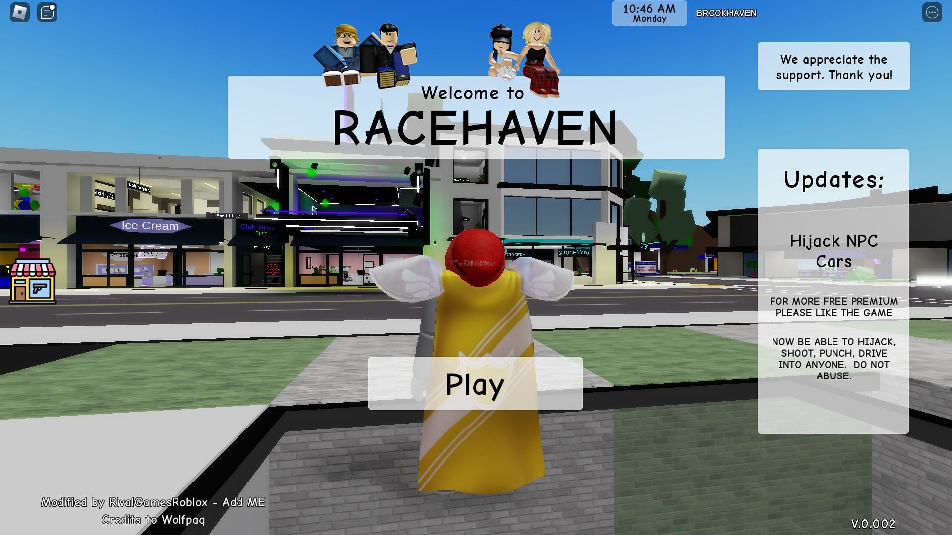 Title screen for the game (Image via Roblox)