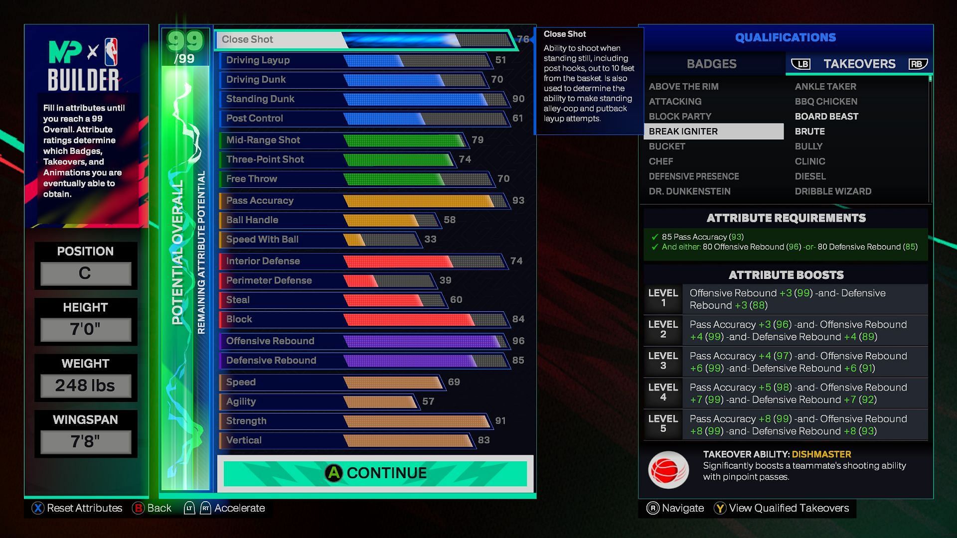 Setting and adjustments for the best ceneter setup (Image via 2K Games)