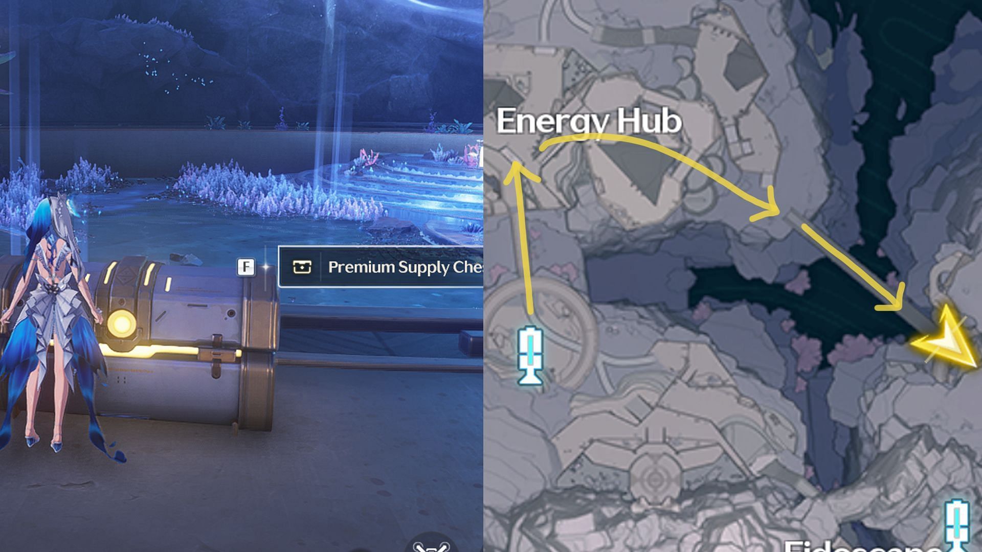 Location of Premium Supply Chest near Error Cell (Image via Kuro Games)