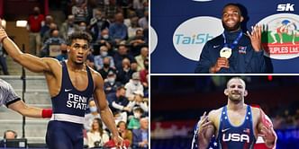 Carter Starocci reacts as veterans Jordan Burroughs and David Taylor dominate Team Trials to qualify for 2024 World Championships