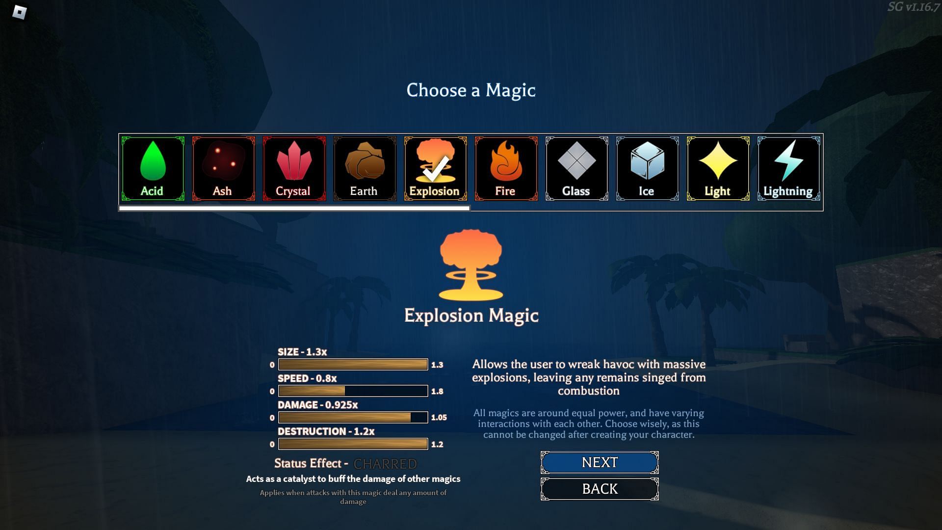 The different types of Magic (Image via Roblox)