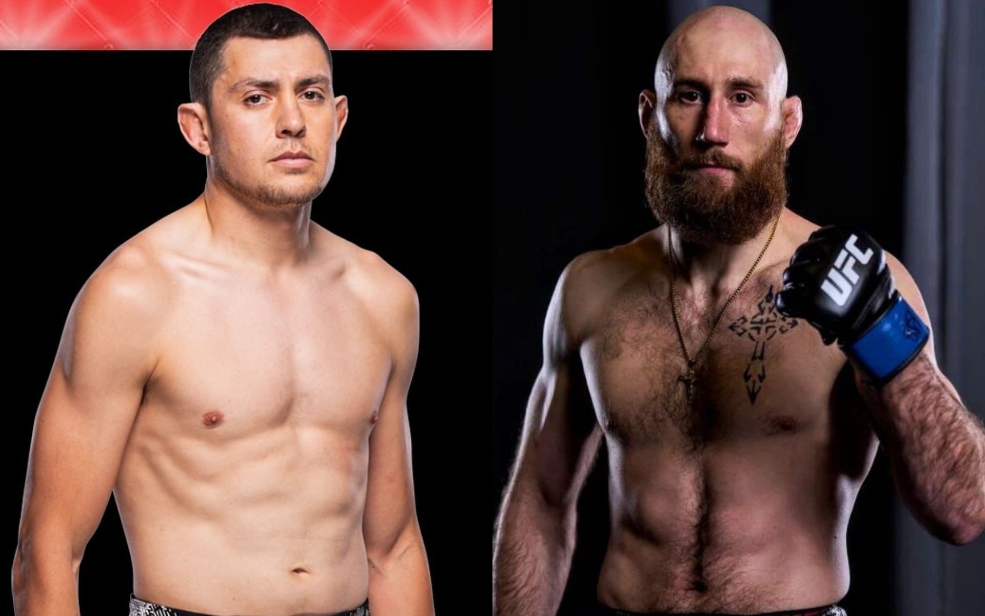 Steve Garcia (left) will take on Kyle Nelson (right) in a featherweight bout at UFC Vegas 67. [Image courtesy @meanmachine505 and @themonster705_ufc on Instagram]