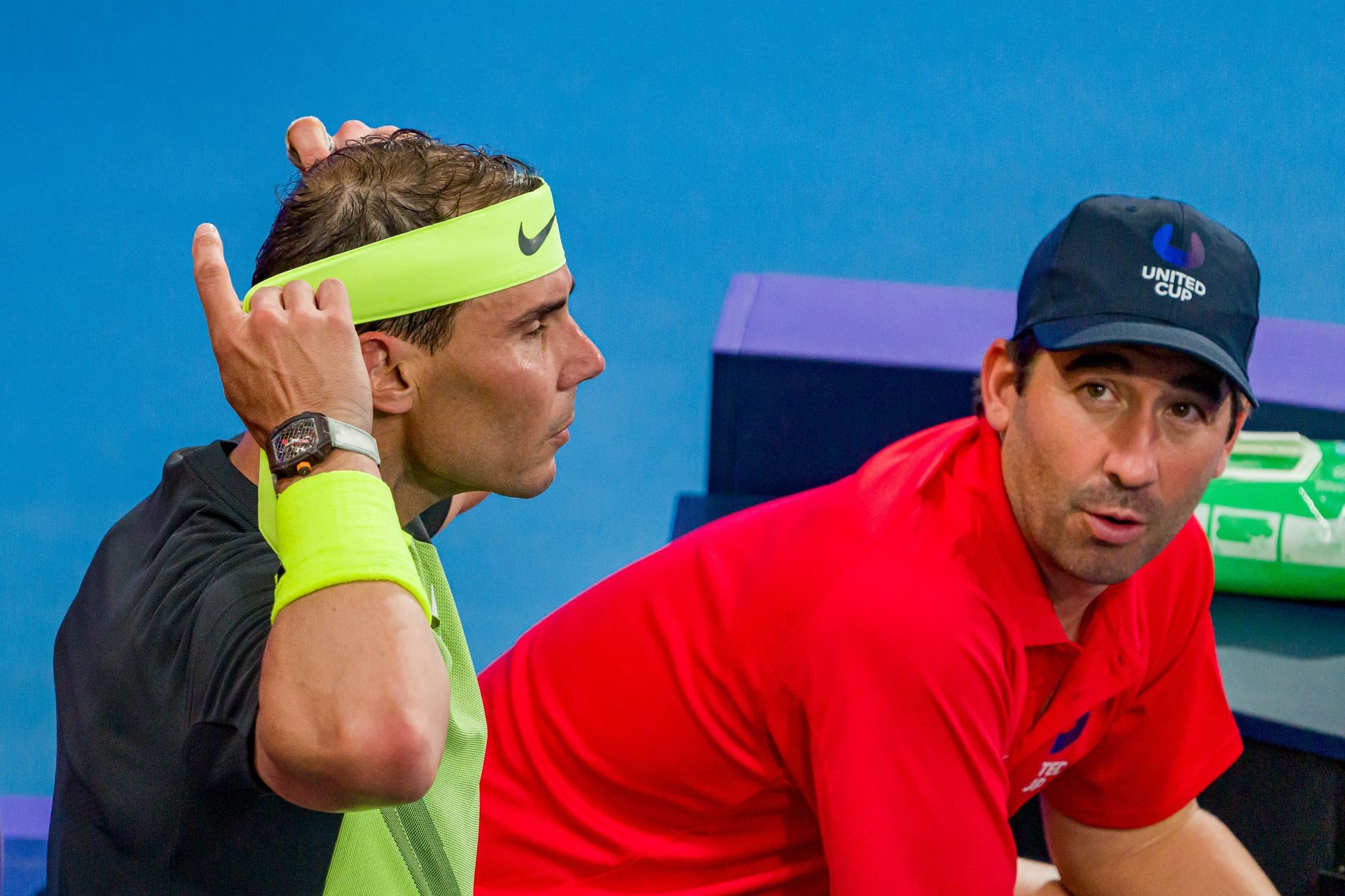 Rafael Nadal (izquierda) y Marc López en la United Cup 2023 (Fuente: Getty)