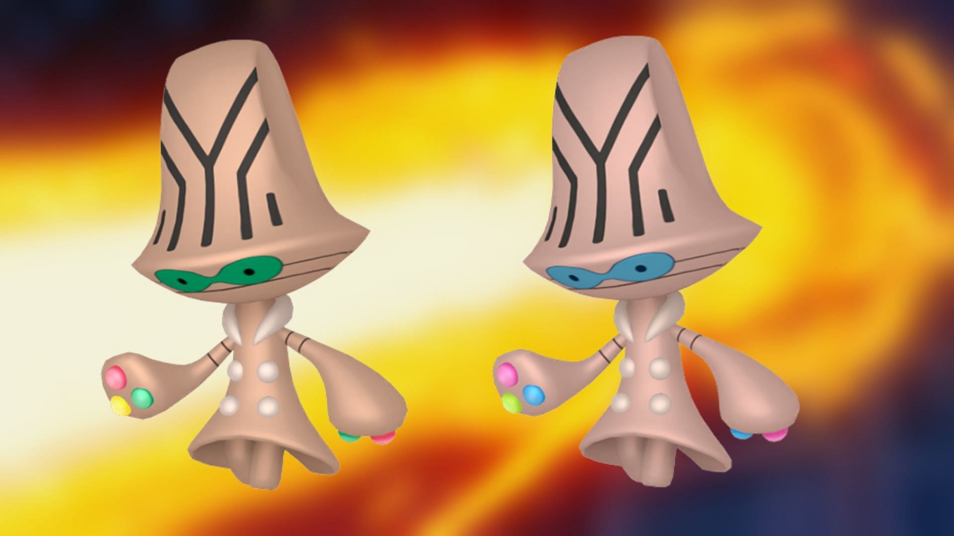 The Pokemon Home models of Beheeyem and Shiny Beheeyem (Image via The Pokemon Company)