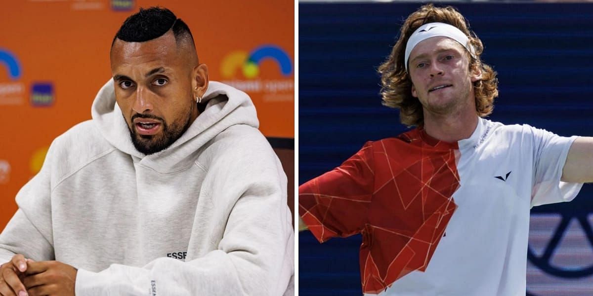 Nick Kyrgios (L) &amp; Andrey Rublev (R) (Image source: GETTY)