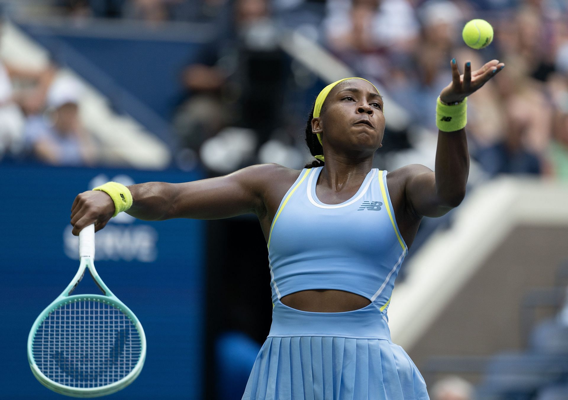 Coco Gauff in action at the 2024 US Open (Source: Getty)