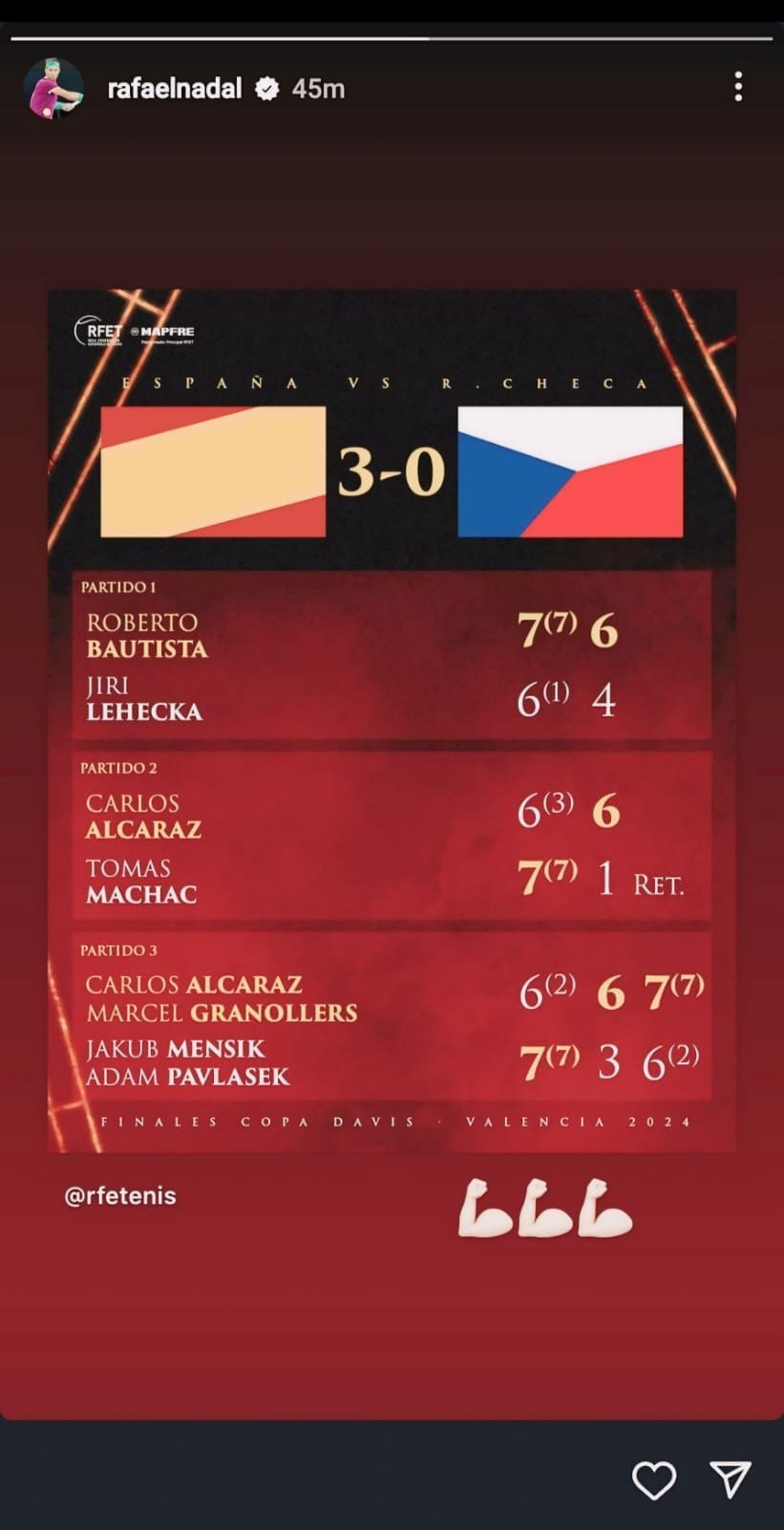 Rafael Nadal applauds Carlos Alcaraz & co as Spain kick off Davis Cup