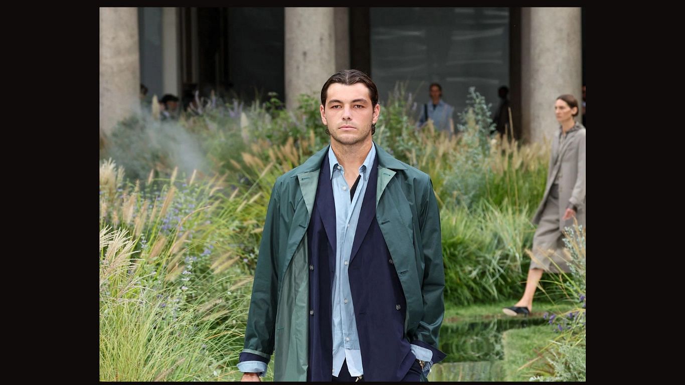 Taylor Fritz walks the runway at the BOSS SS25 show in Milan, Italy - via Getty Images