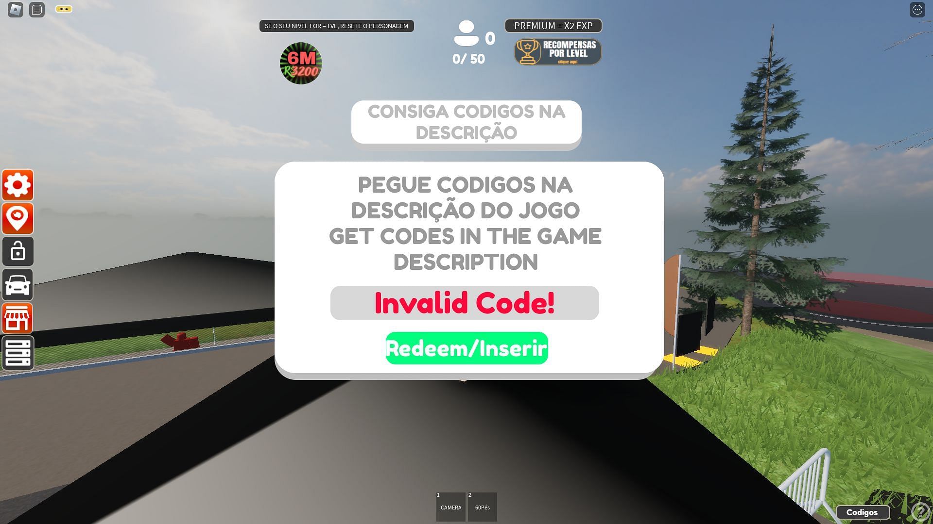 Troubleshoot codes in DragBrasil (Image via Roblox)