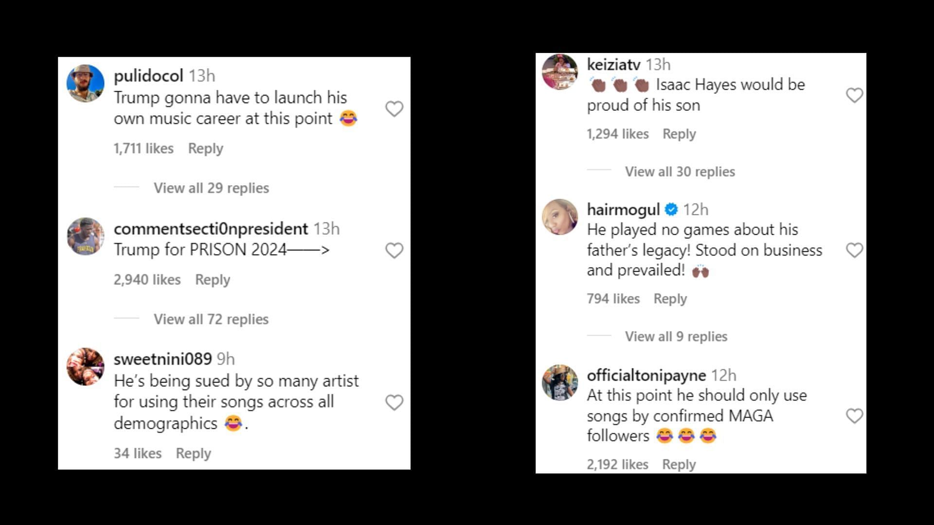 Reactions posted on social media (Images via Instagram/theshaderoom) 