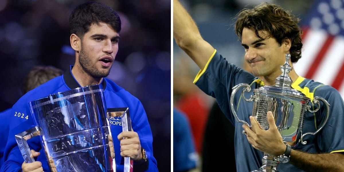 Carlos Alcaraz (L) &amp; Roger Federer (R) (Image source: GETTY)