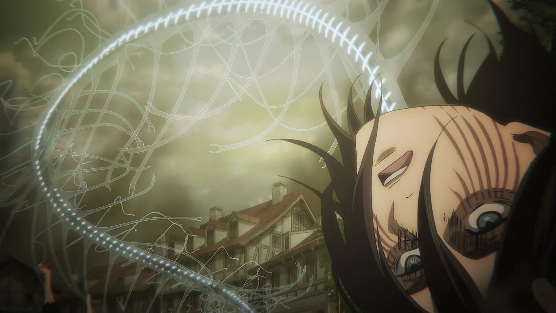 Eren transforming into the founding titan (Image via MAPPA)