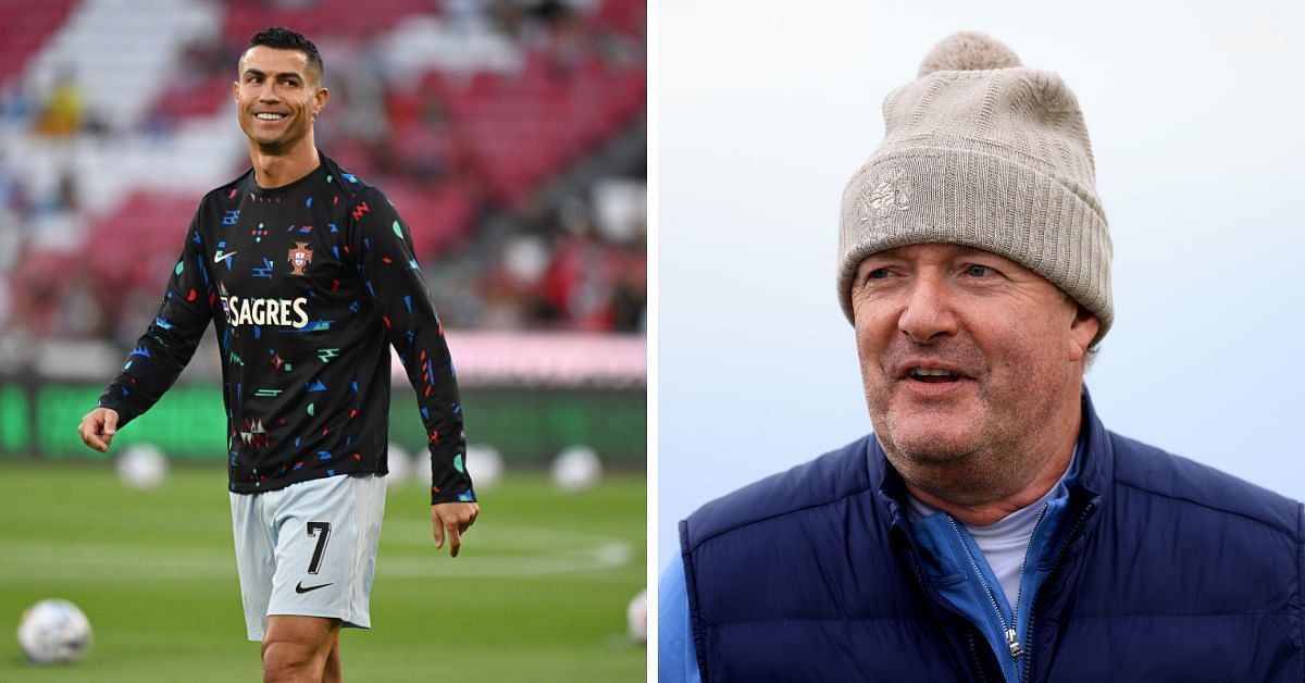 Cristiano Ronaldo and Piers Morgan (R). Images: GETTY