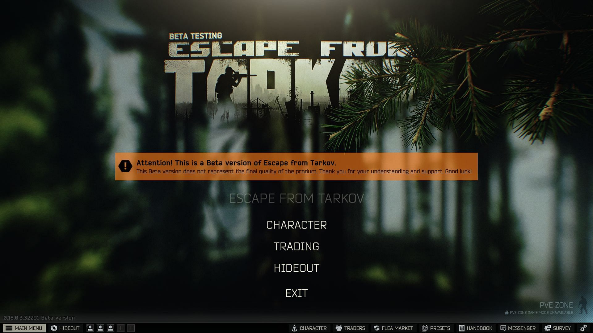 EFT main menu (Image via Battlestate Games)