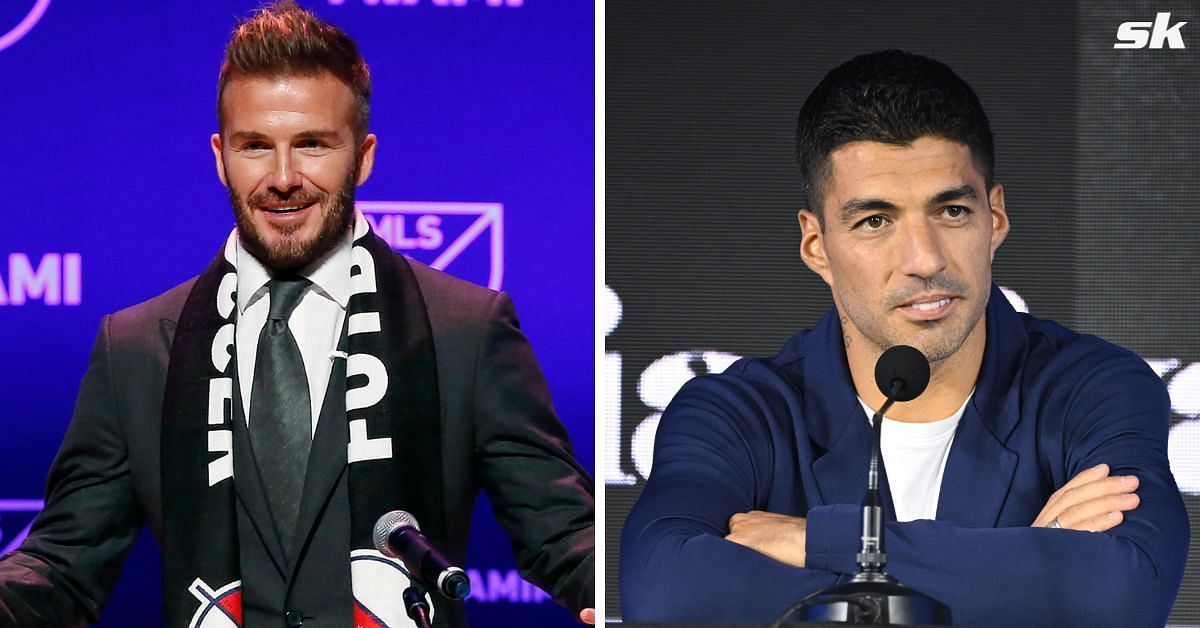 Inter Miami co-owner David Beckham (left) and Luis Suarez