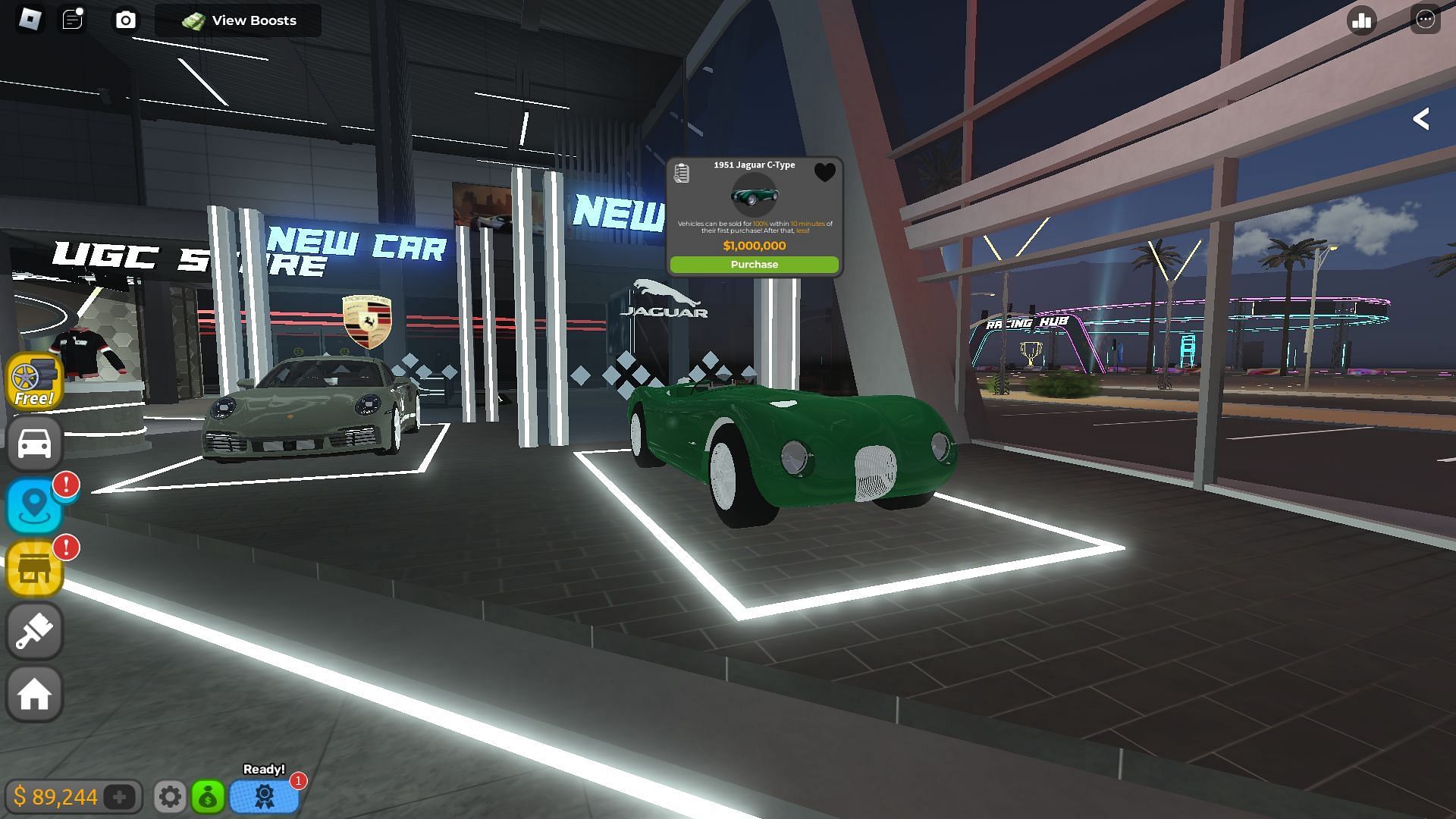 THe Limited 1951 Jaguar C-Type (Image via Roblox)