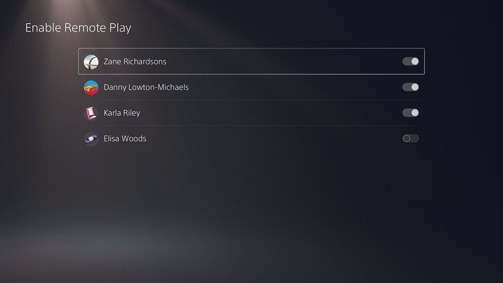 Enabling Remote Play for individual users (Image via Sony)