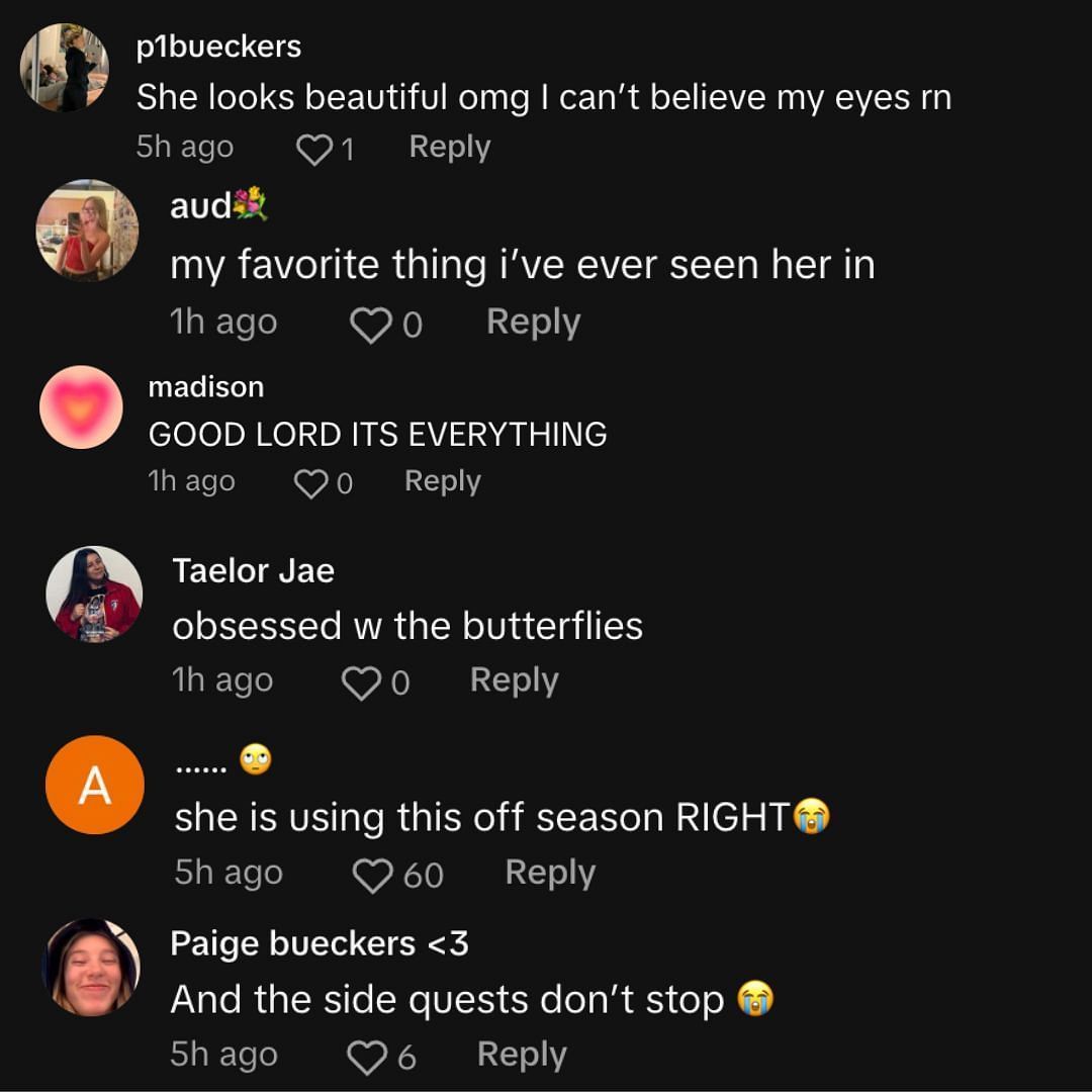 Fan reactions to Bueckers. (Credit: TikTok/@softy..paige)