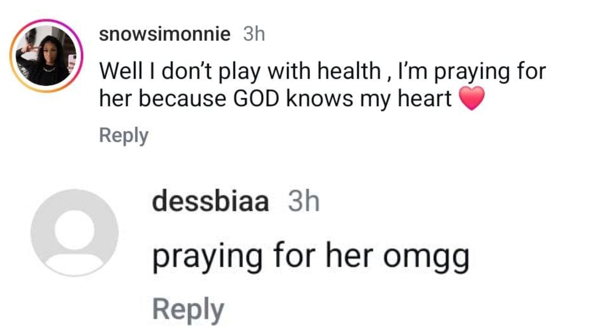 Fans reacted to the news of Lil Tay&#039;s heart surgery. (Image via Instagram / @snowsimonnie / @dessbiaa)