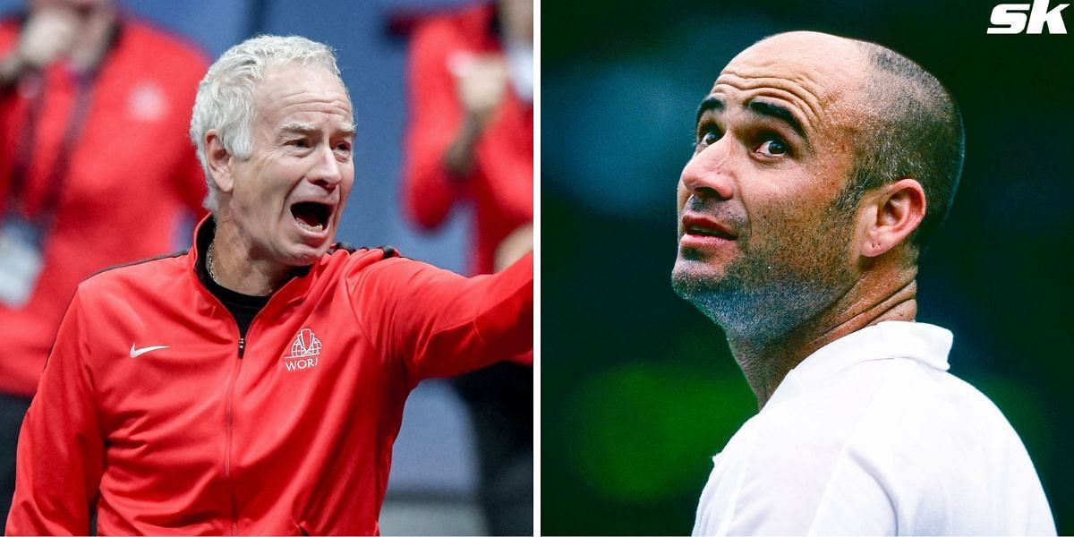 John McEnroe offers Andre Agassi advice on how to deal with Team World members (Source: Getty)