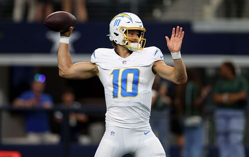 Justin Herbert during Los Angeles Chargers v Dallas Cowboys - Source: Getty