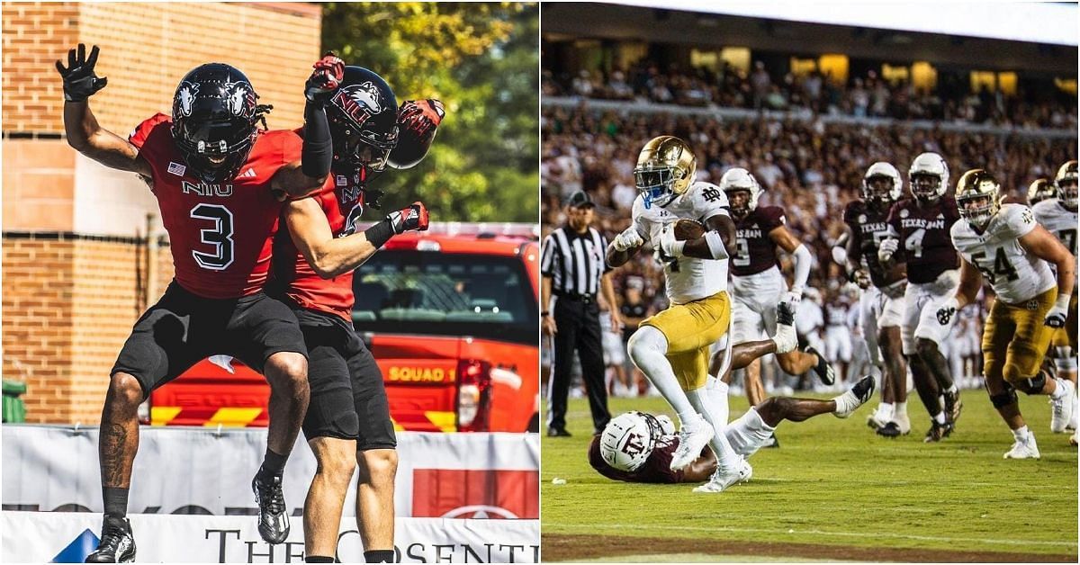 Northern Illinois vs Notre Dame (Credits: NIU and Notre Dame football Instagram)