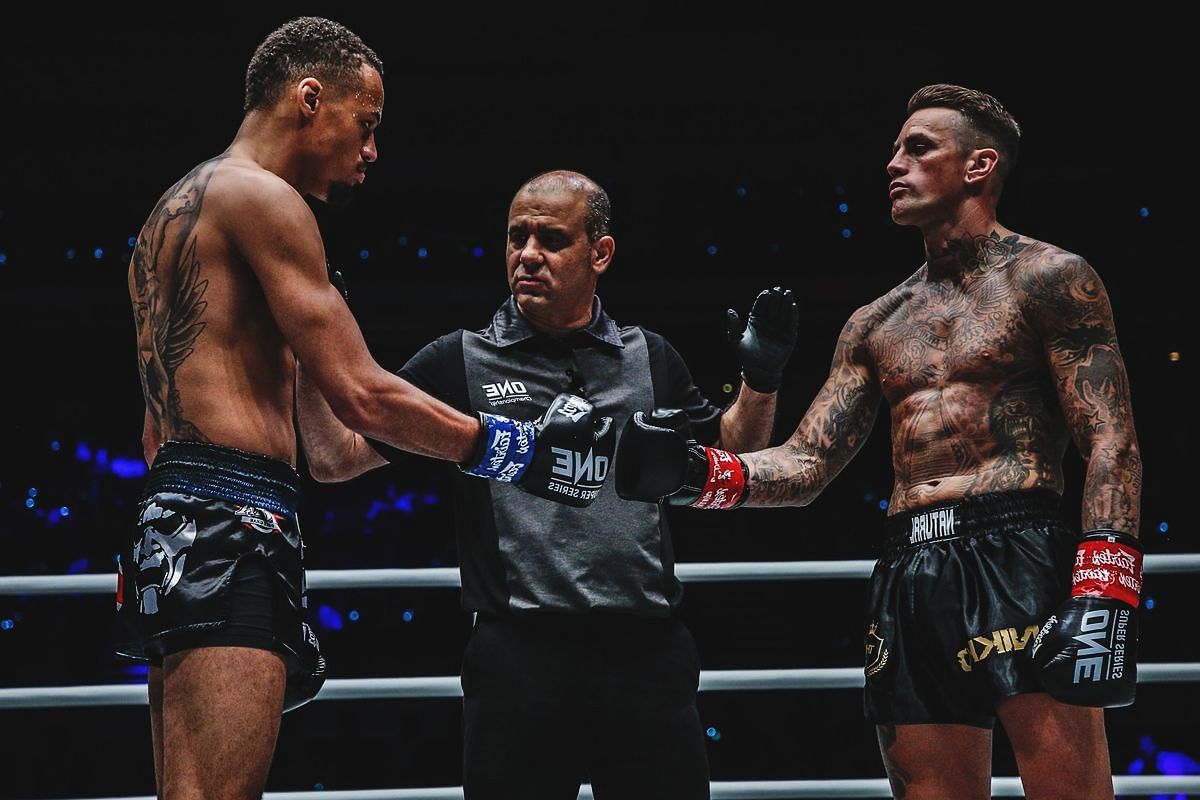 Regian Eersel and Nieky Holzken at ONE: Dawn of Valor. [Photo via: ONE Championship]