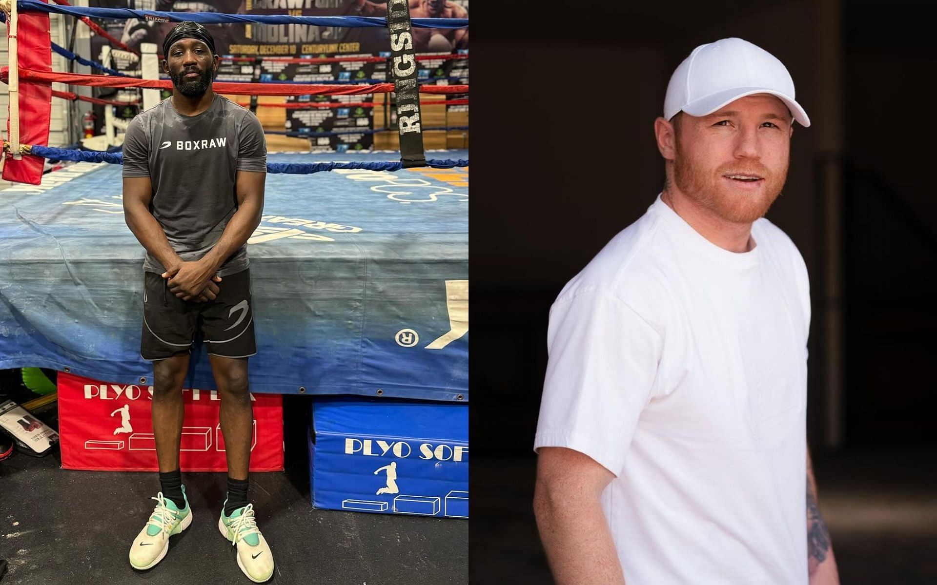 Terence Crawford (left) calls out Canelo Alvarez (right). [Images courtesy: @tbudcrawford and @canelo on Instagram]