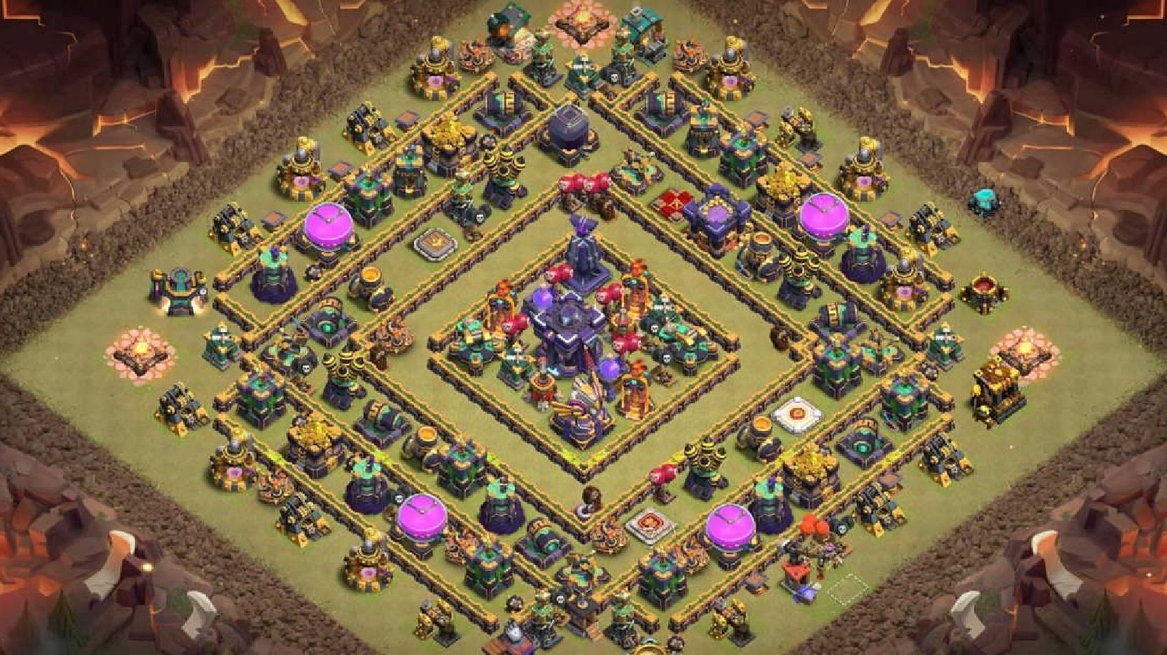 Anti-2-Star &amp; Anti-Air TH15 base (Image via Supercell)