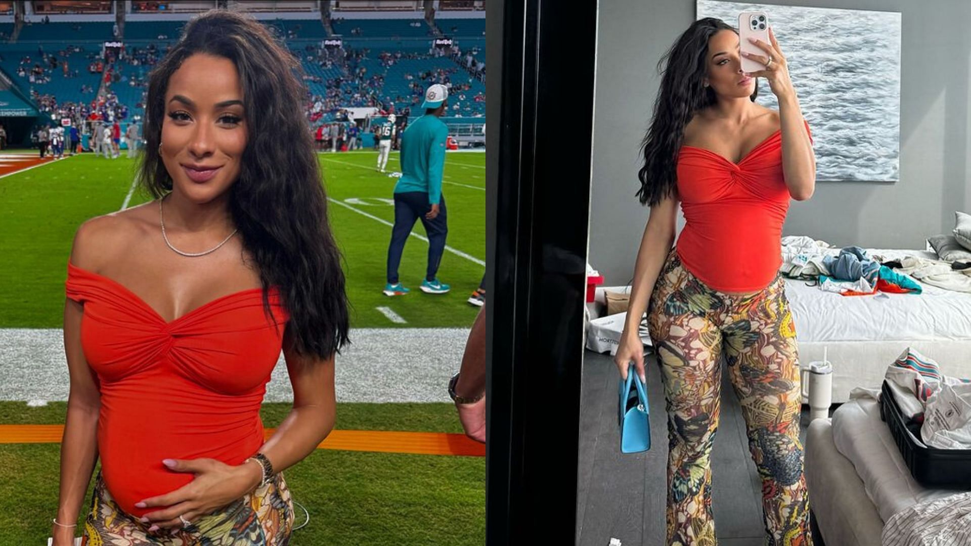 Tyreek Hill&#039;s wife Keeta Vaccaro shows off baby bump at Dolphins&#039; TNF clash vs Bills [Image credit: @keeta_vaccaro IG]