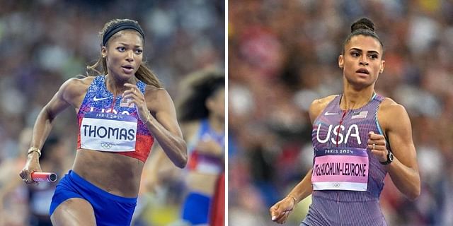 Gabby Thomas reacts to potential clash against Sydney McLaughlin-Levrone. PHOTO: Both from Getty Images