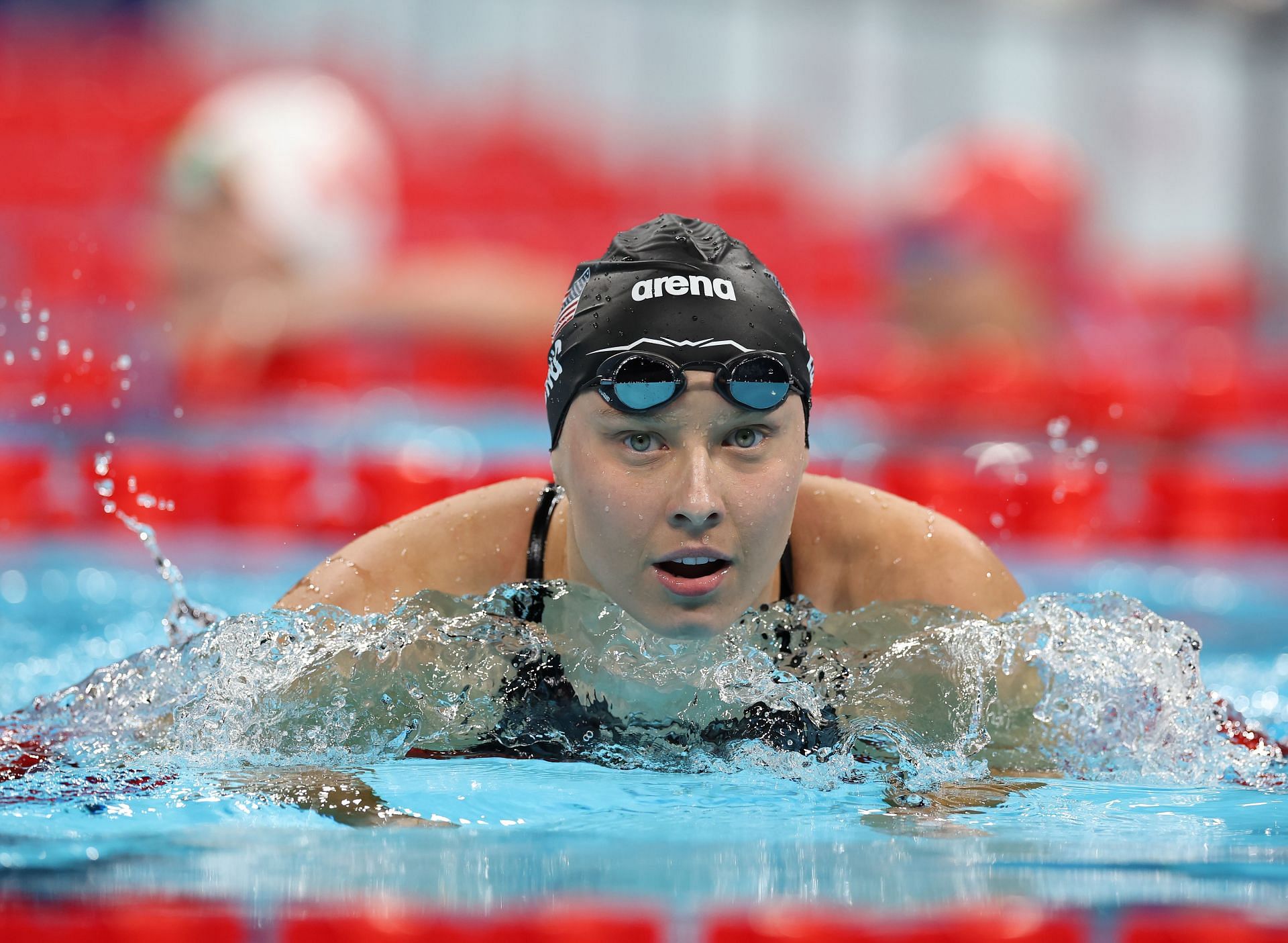 Jessica Long reacts after winning the women&#039;s 100m butterfly S8 event [Image Source: Getty]