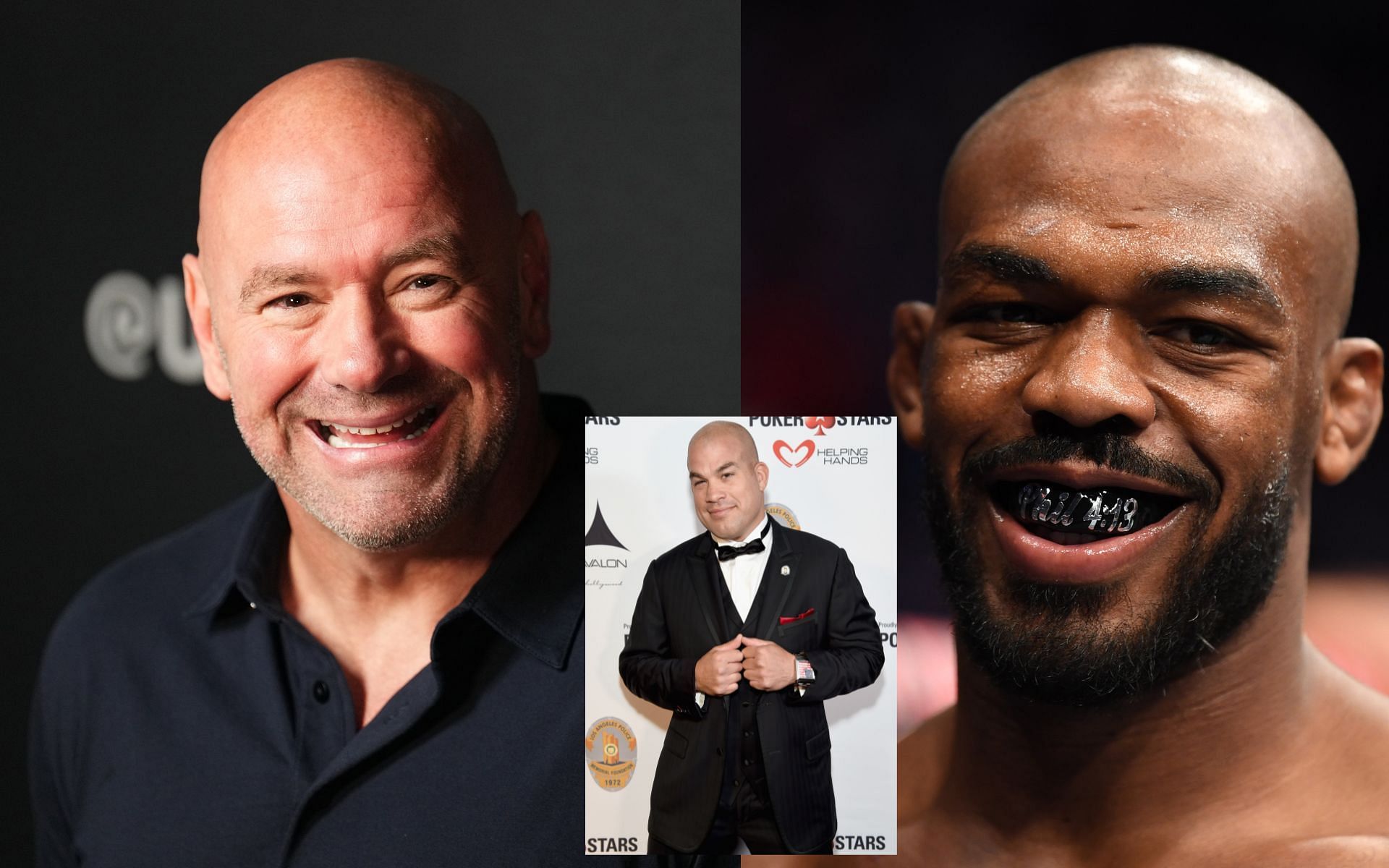 Dana White and Jon Jones laugh at a Tito Ortiz clip [Images courtesy: Getty]