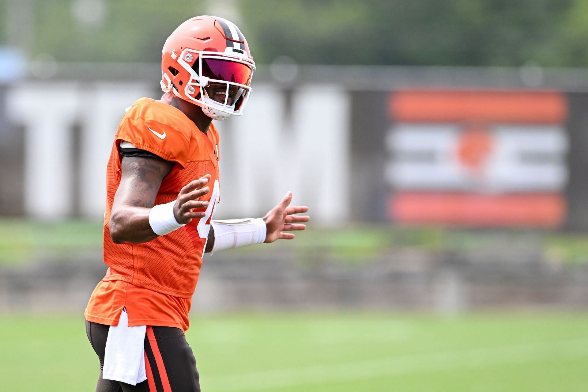 Deshaun Watson during Minnesota Vikings &amp; Cleveland Browns Joint Practice - Source: Getty