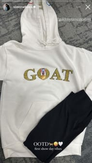 Simone Biles' GOAT story; Instagram - @simonebiles