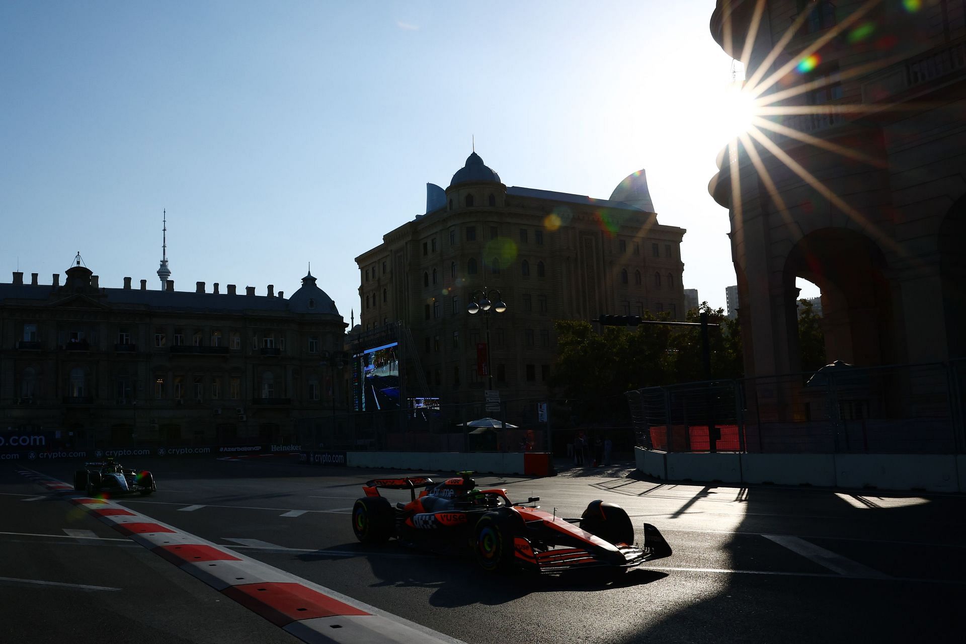 Lando Norris of McLaren during the 2024 Azerbaijan Grand Prix FP2 - Source: Getty Images.