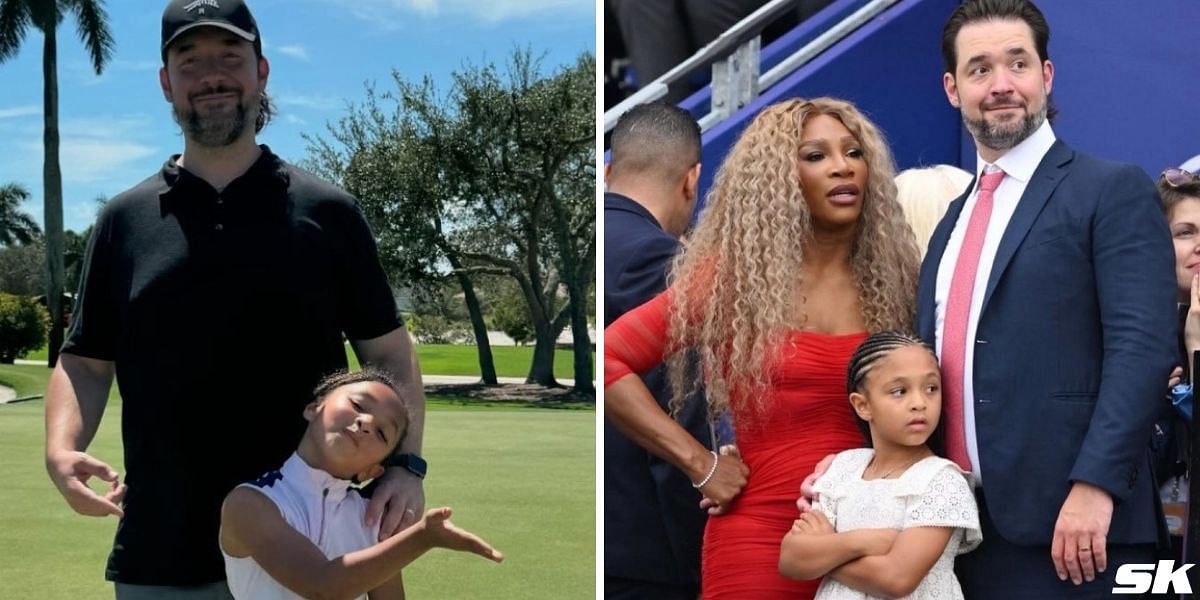 Serena Williams, Alexis Ohanian and their daughter Olympia (R) &amp; Ohanian with Olympia (L) [Image Source: Instagram/Alexis Ohanian]