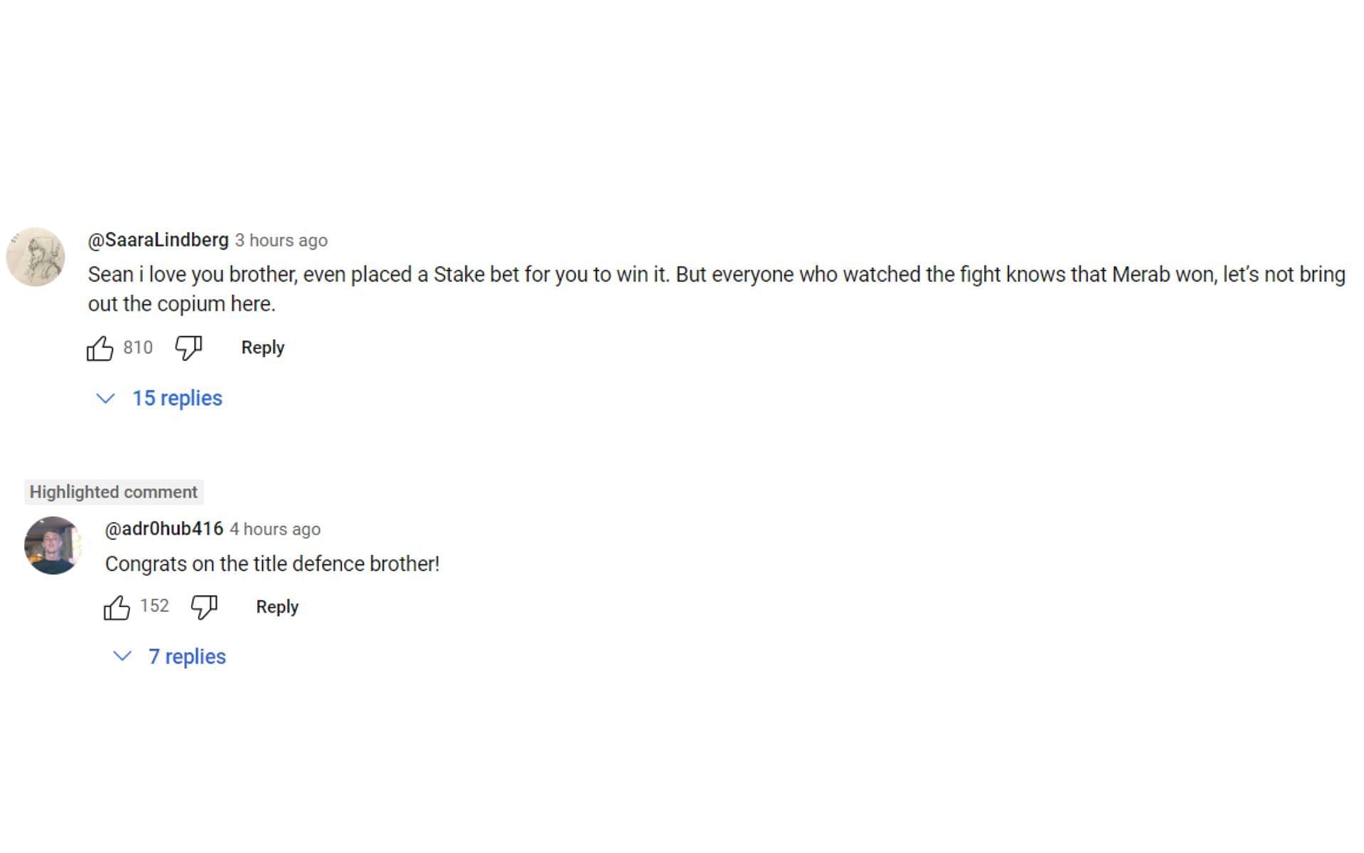 Comments on the video. [Image credit: Sean O&#039;Malley&#039;s YouTube channel]